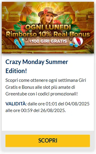 Crazy Monday Summer Edition con i codice promozionale